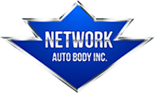 Network Auto Body Inc. blue diamond logo representing the Los Angeles auto body shop and its professional collision repair.